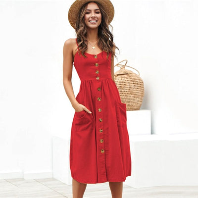 Midi Button Dress