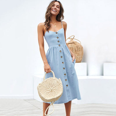 Midi Button Dress