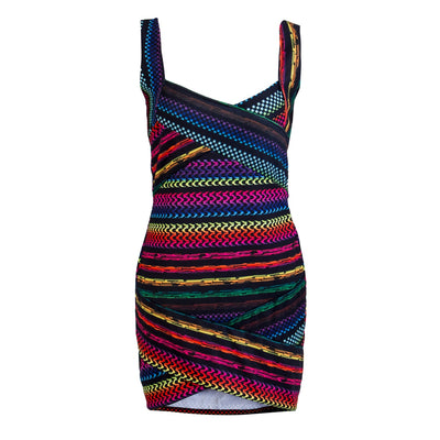 Strips Short Mini Dress