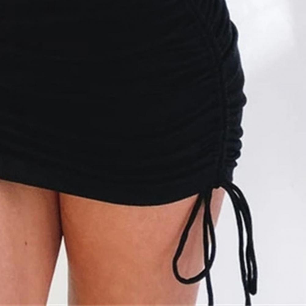 Drawstring Mini Skirt