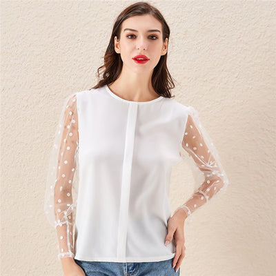 Beaded Sheer Mesh Top