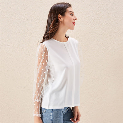 Beaded Sheer Mesh Top