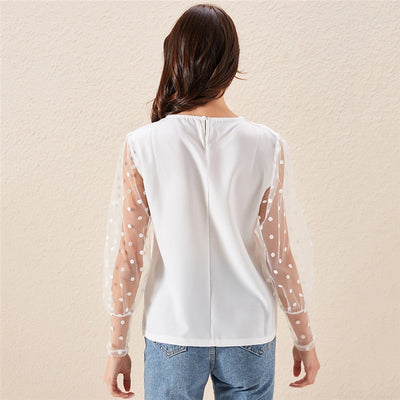 Beaded Sheer Mesh Top