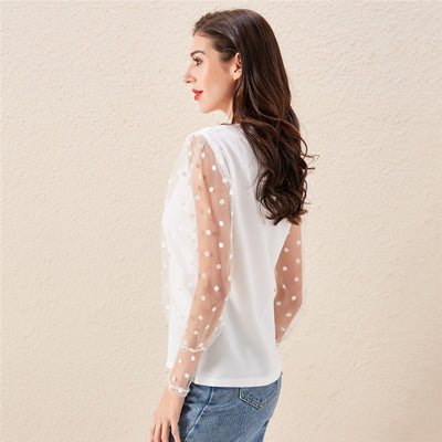 Beaded Sheer Mesh Top